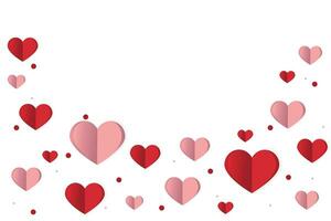 14 février, content Valentin journée Créatif l'amour composition de le cœurs, papercraft vecteur