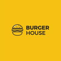 Logo de la maison américaine classique burger. Logotype pour restaurant ou café ou restauration rapide. Illustration vectorielle