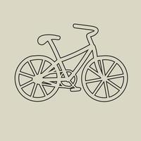 doodle croquis à main levée dessin d'un design plat de vélo. vecteur