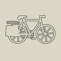 doodle croquis à main levée dessin d'un design plat de vélo. vecteur