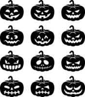 icônes de citrouille d'halloween vecteur