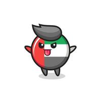 personnage insigne du drapeau des EAU coquine dans une pose moqueuse vecteur