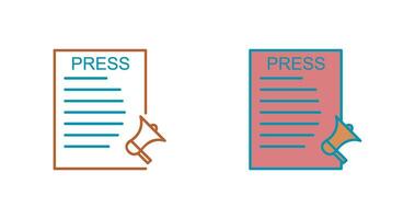 icône de vecteur de communiqués de presse unique