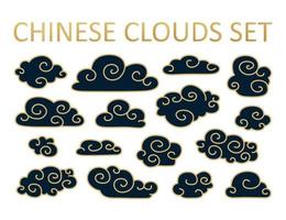 ensemble de nuages asiatiques. collection de vecteurs de nuages dans le style chinois vecteur