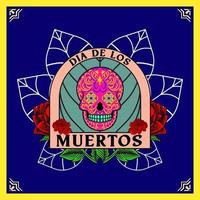 tête de crâne décorative jour des morts illustration du mexique vecteur