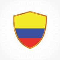 vecteur de drapeau de la colombie avec cadre de bouclier