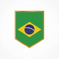 vecteur de drapeau du brésil avec cadre de bouclier