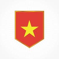 vecteur de drapeau vietnamien avec cadre de bouclier