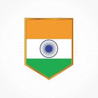 vecteur de drapeau indien avec cadre de bouclier