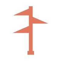 La Flèche direction symbole isolé icône vecteur illustration graphique conception rouge et Orange