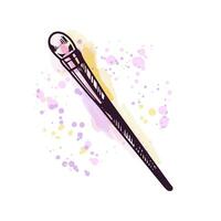 dessiné à la main cosmétique brosse, beauté cosmétique élément, soi se soucier. illustration sur une aquarelle pastel Contexte avec éclaboussures de peindre. utile pour beauté salon, cosmétique magasin, se maquiller. griffonnage esquisser. vecteur