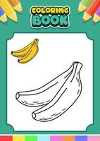 des fruits coloration livre pour enfants. banane vecteur illustration