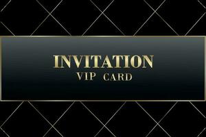 prime invitation VIP carte. luxe affaires carte conception modèle dans or style avec diamants et briller or lignes.doré pente VIP carte conception sur noir Contexte. vecteur illustration.