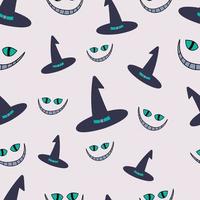 chapeaux de sorcière et mauvais yeux modèle sans couture d'halloween vecteur