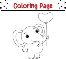 mignonne animal en portant l'amour cœur coloration page pour les enfants. vecteur illustration coloration livre.