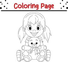 Valentin coloration page pour des gamins vecteur