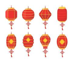 chinois rouge lanterne pour décoration pendant chinois Nouveau année Festival vecteur
