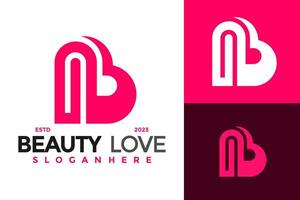 lettre b beauté l'amour logo conception vecteur symbole icône illustration