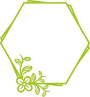 hexagonal floral Cadre pour mariage. vecteur