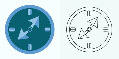 Nouveau style analogique l'horloge plat vecteur icône. symbole de temps gestion, chronomètre avec heure, minute, et seconde La Flèche. Facile illustration isolé sur une blanc Contexte.