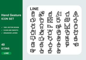 main geste 30 glyphe vecteur