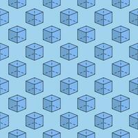 géométrie vecteur bleu sans couture modèle avec géométrique cube signe