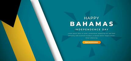 content Bahamas indépendance journée conception papier Couper formes Contexte illustration pour affiche, bannière, publicité, salutation carte vecteur