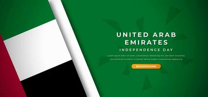 content uni arabe émirats indépendance journée conception papier Couper formes Contexte illustration pour affiche, bannière, publicité, salutation carte vecteur