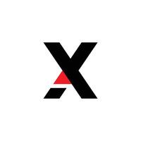 lettre X logo avec rouge Triangle vecteur