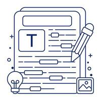 une conception d'icône de l'écriture créative vecteur