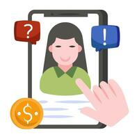 dollar avec avatar mettant en valeur mobile investisseur icône vecteur