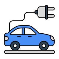 une conception d'icône de voiture électrique vecteur