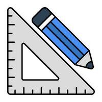 icône du design tendance de l'échelle de crayon vecteur