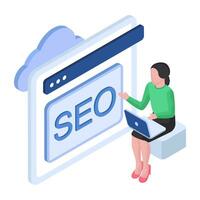 une unique conception illustration de seo site Internet vecteur