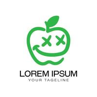 illustration logo Pomme fruit, Facile logo illustration sur vert Couleur bien pour boisson marque vecteur