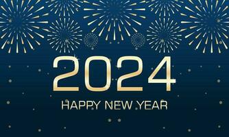 salutation carte content Nouveau année 2024 fête soir vecteur