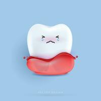 dent est traiter gros mauvais pour la santé dent plaque, mise à l'échelle, forage plaque et carie dent. dent personnage pour enfants. mignonne dentiste mascotte pour médical applications, sites Internet et hôpital. vecteur conception.