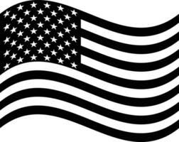 noir et blanc ondulé Etats-Unis drapeau vecteur . nous nationale drapeau. américain drapeau