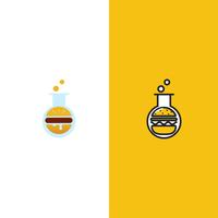 Logo Burger Lab. Laboratoire de la nourriture délicieuse. Logotype pour restaurant ou café. Illustration d&#39;art de ligne vectorielle vecteur