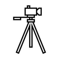 trépied caméra icône, film photo outils symbole signe dans ligne vecteur