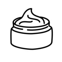 humidité crème icône. peau se soucier ligne icône. contour panneaux pour soin de la peau des produits propriété. modifiable accident vasculaire cérébral. vecteur illustration