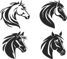 cheval tête silhouette dans dessin ligne conception. vecteur modèle pour logo.