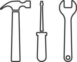 icône de clé de vecteur d'outils. élément de conception de logo de clé. outil clé isolé sur fond blanc.