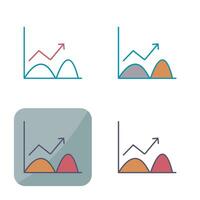 tendance dans l'icône de vecteur de graphique