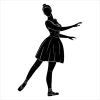 ballerine en robe et pointes. silhouette. Danseur. vecteur