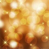 d'or bokeh lumières et étoiles Noël Contexte vecteur