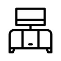 la télé étagère icône vecteur symbole conception illustration