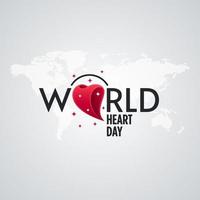conception de la journée mondiale du coeur avec forme de coeur 3d vecteur