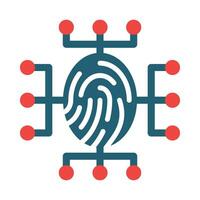 biométrique Les données vecteur glyphe deux Couleur icône pour personnel et commercial utiliser.