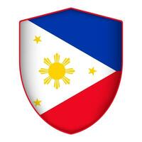 philippines drapeau dans bouclier forme. vecteur illustration.